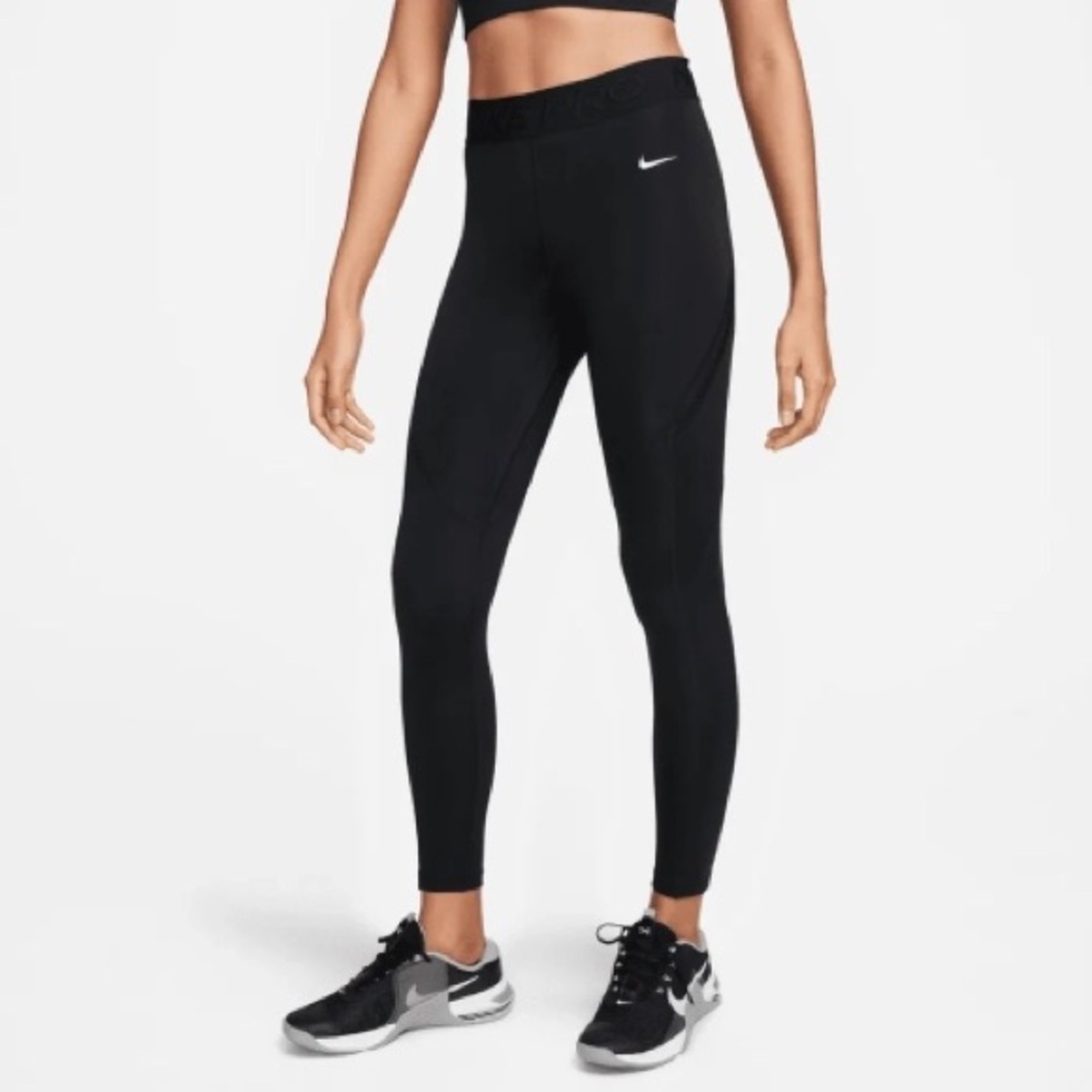 Nike Dri Fit Performance Leggings Black Mid Rise Size Small - Picture 3 of 7
